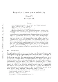 22 Jan 2021 Length Functions on Groups and Rigidity