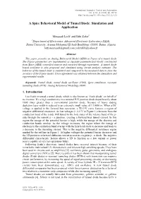 A Spice Behavioral Model of Tunnel Diode: Simulation and Application
