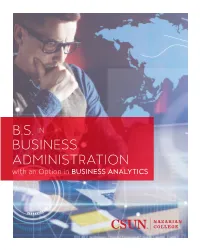 BSBA with an Option in Business Analytics (PDF)