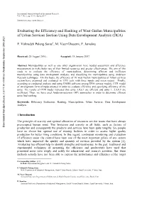 Evaluating the Efficiency and Ranking of West Guilan Municipalities of Urban Services Section Using Data Envelopment Analysis (DEA)