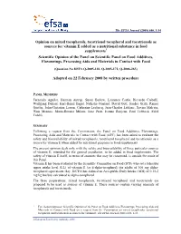Opinion on Mixed Tocopherols, Tocotrienol Tocopherol And