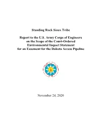 Standing Rock Sioux Tribe Report to the U.S. Army Corps of Engineers