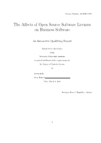 The Affects of Open Source Software Licenses on Business Software