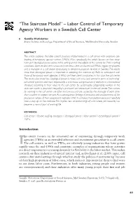 The Staircase Model” – Labor Control of Temporary Agency Workers in a Swedish Call Center