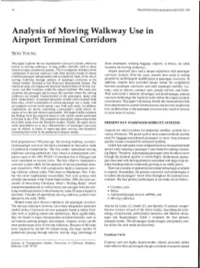 Analysis of Moving Walkway Use in Airport Terminal Corridors