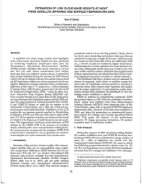 Estimation of Low Cloud Base Heights at Night from Satellite Infrared and Surface Temperature Data