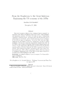From the Stagflation to the Great Inflation: Explaining the US