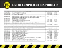 Master FRI I Project List