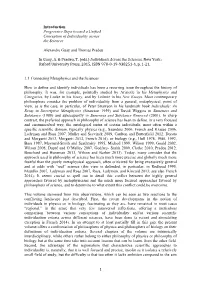 1 Introduction Progressive Steps Toward a Unified Conception of Individuality Across the Sciences Alexandre Guay and Thomas
