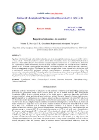 16-21 Review Article Impatiens Balsamina: an Overview