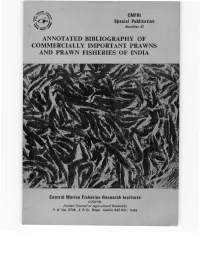Annotated Bibliography of Commercially Important Prawns and Prawn Fisheries of India