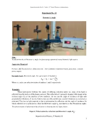 Experiments for B. Tech. 1St Year Physics Laboratory Department Of