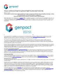Genpact and Envision Virgin Racing Extend Digital Transformation Partnership