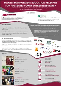 Here Have Been Focused on the Adult Population (University Programs, Incubators, Accelerators, Etc.)