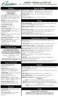 July 2021 Menu