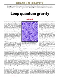 Loop Quantum Gravity