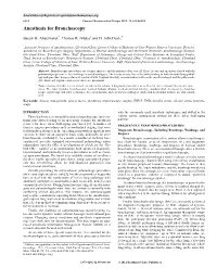 Anesthesia for Bronchoscopy