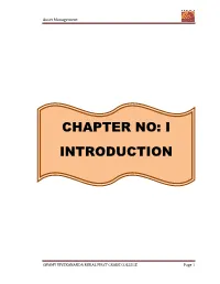 Chapter No: I Introduction