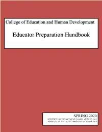 Educator Preparation Handbook