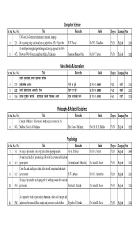Ph.D Thesis List