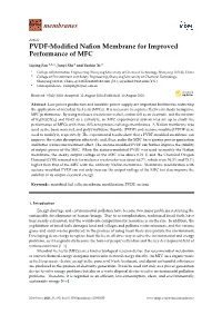 PVDF-Modified Nafion Membrane for Improved Performance Of