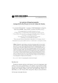 An Analysis of Fungal Propagules Transported to the Henryk Arctowski Antarctic Station
