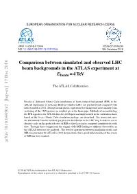 Comparison Between Simulated and Observed LHC Beam Backgrounds in the ATLAS Experiment at Ebeam =4 Tev