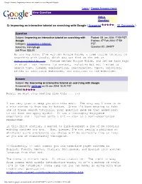 Google Answers: Improving an Interactive Tutorial on Searching with Google