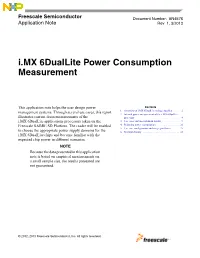 I.MX 6Duallite Power Consumption Measurement
