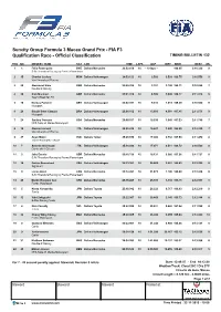 Suncity Group Formula 3 Macau Grand Prix - FIA F3 Qualification Race - Official Classification TIMING BULLETIN 132