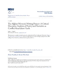 The Afghan Women's Writing Project: a Critical Discourse Analysis Of