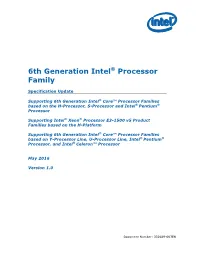 6Th Generation Intel® Processor Family