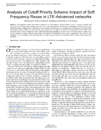 Analysis of Cutoff Priority Scheme Impact of Soft Frequency Reuse in LTE-Advanced Networks Mahammad A