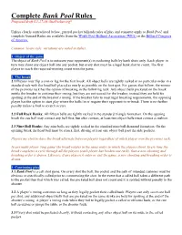 Complete Bank Pool Rules Proposed Draft ©1-27-06 Onepocket.Org*