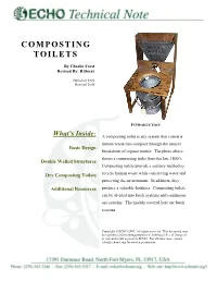 Composting Toilets Provide a Sanitary Method To