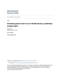 Developing Generic Tools for Use in Flexible Learning: a Preliminary Progress Report