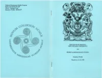 Medieval-Renaissance Studies Program NEW COLLEGE of USF 5700 N