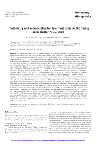 Photometry and Membership for Low Mass Stars in the Young Open Cluster NGC 2516