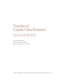 Timeline of Canada-China Relations