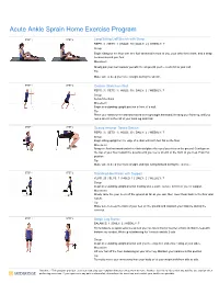 Acute Ankle Sprain Home Exercise Program