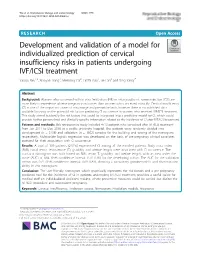 Development and Validation of a Model for Individualized Prediction