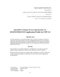 ISO19115/ISO19119 Application Profile for CSW 2.0