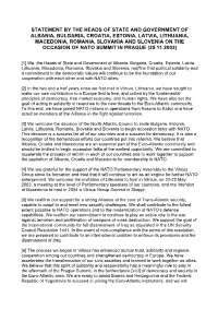 Statement by the Heads of State and Government Of