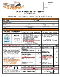 2021 Fall Festival Vendor Application