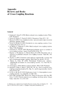 Appendix Reviews and Books of Cross-Coupling Reactions