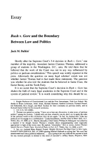 Bush V. Gore and the Boundary Between Law and Politics