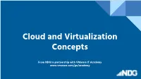 Cloud and Virtualization Concepts