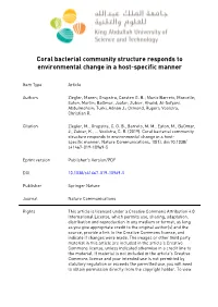 Coral Bacterial Community Structure Responds to Environmental Change in a Host-Specific Manner