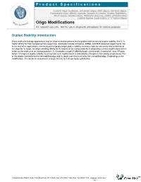 Duplex Stability Introduction