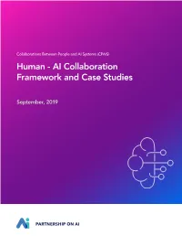 Human - AI Collaboration Framework and Case Studies